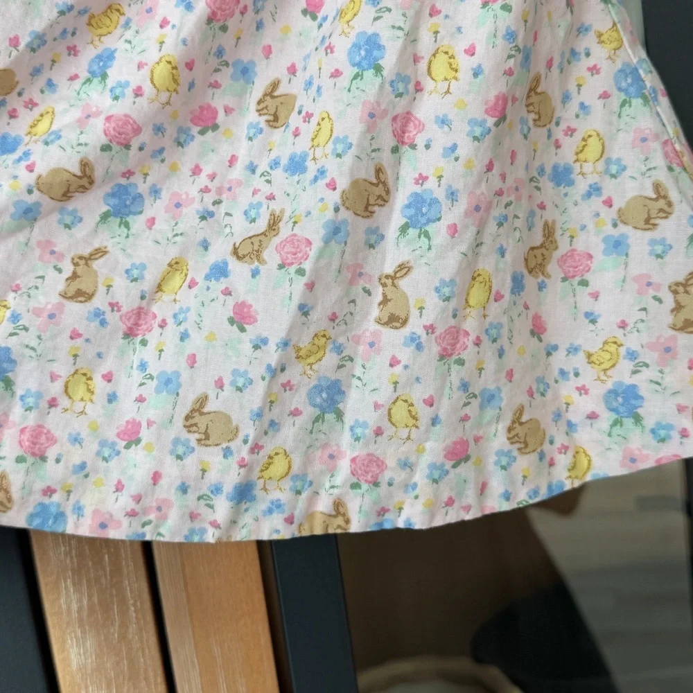 Janie & Jack floral bunny dress baby girl easter chicks lace pale collar ruffle